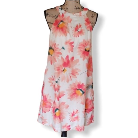 {Donna Morgan} Floral Round Neck Dress - Picture 1 of 5
